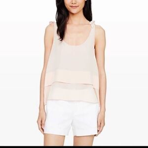 Club Monaco Salyie 100% Silk Camisole Shoulder Tie Pink Scoop Neck Blouse